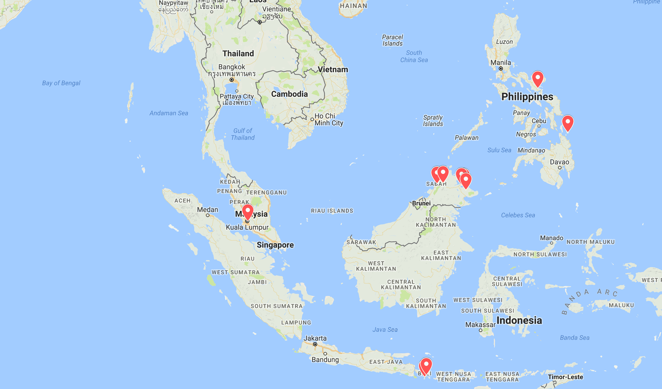 April 2018 travel map