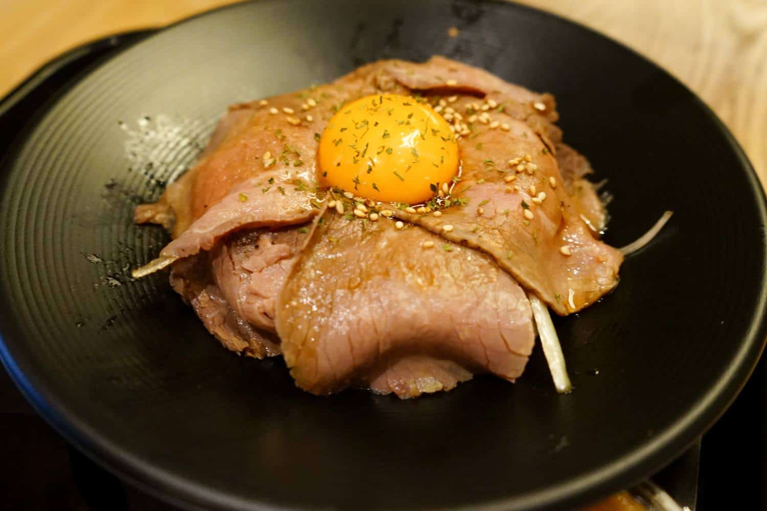 Egg yolk and beef in Kanazawa