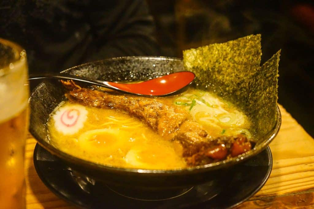 Pork rib ramen in Osaka