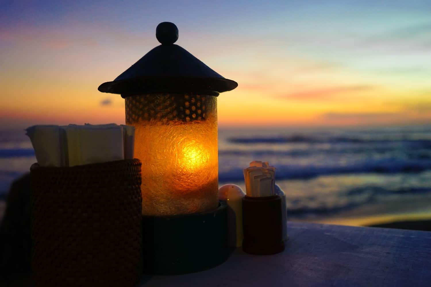 Sunset on the beach in Canggu Bali