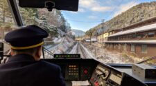 Train in winter in Japan