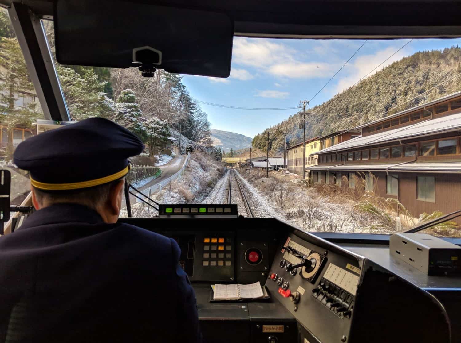 Train in winter in Japan