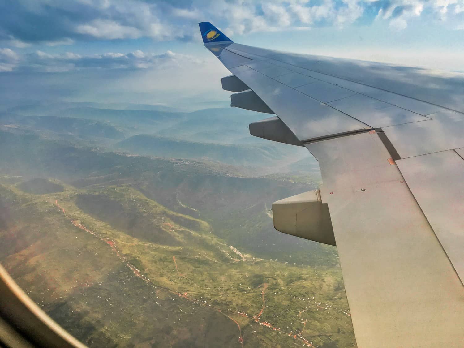 Flying over the hills in Rwanda