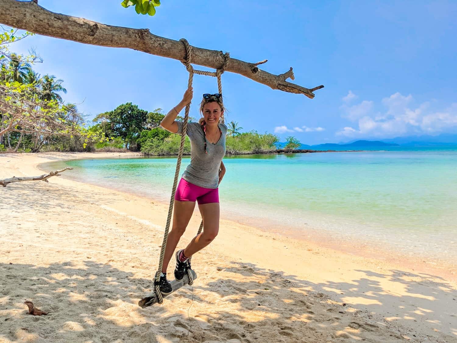 Girl on a swing in Koh Mak Thailanc