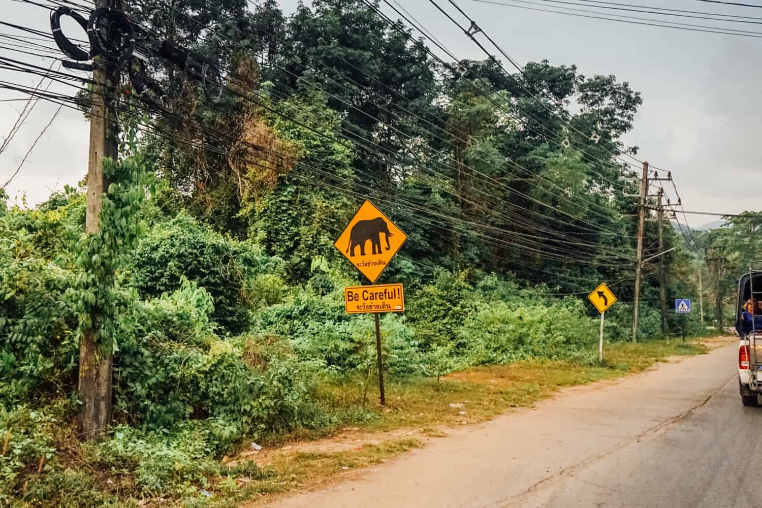 Be Careful elephant warning sign in Koh Chang