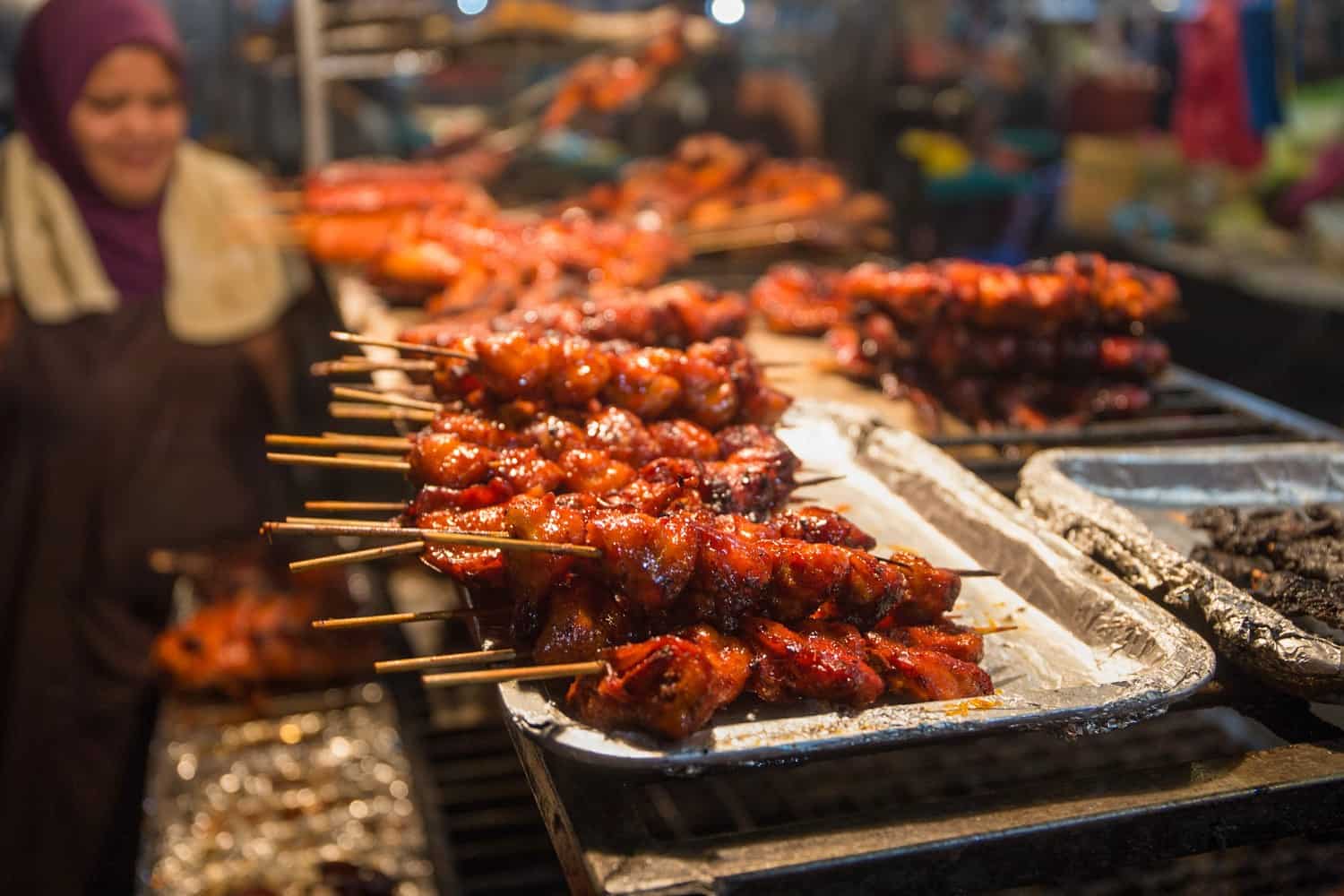 Chicken anus at Gadong night market