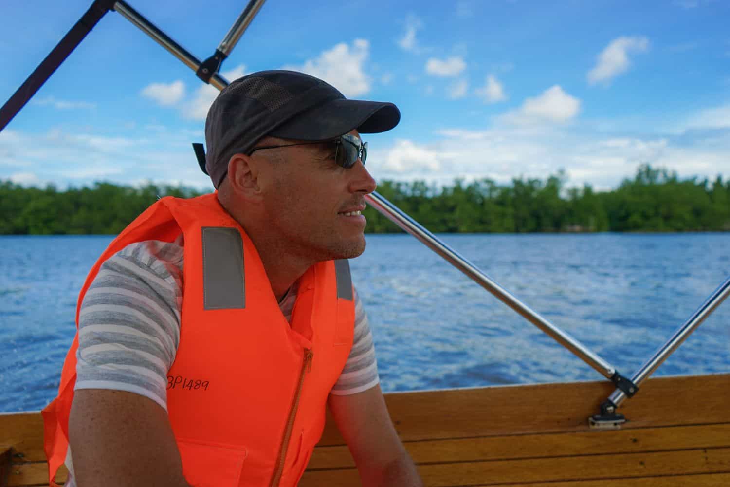 Man wearing a life jacket