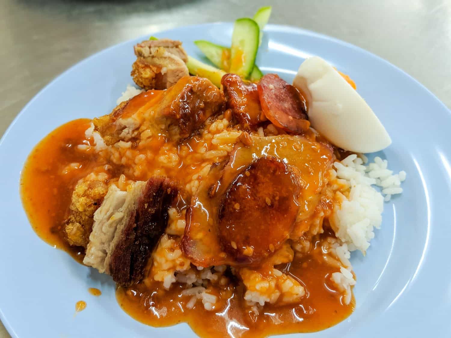 Pork and rice in Ari Bangkok