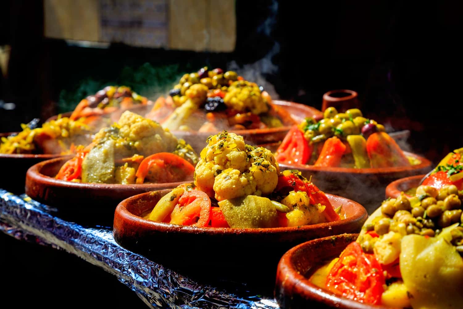 Tagines at a market in Morocco