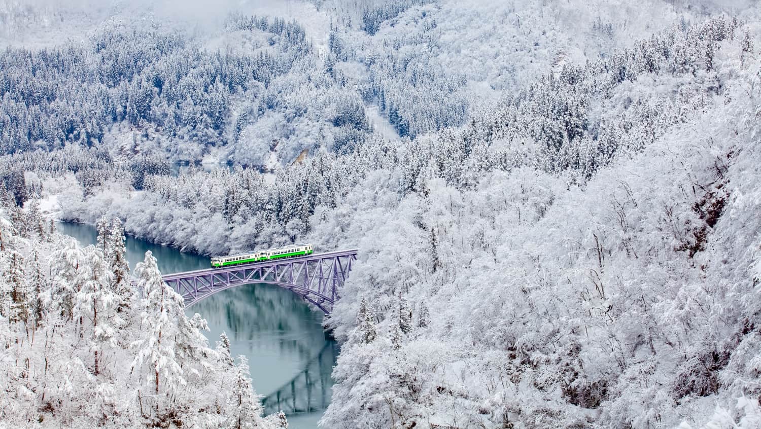Japanese train in winter