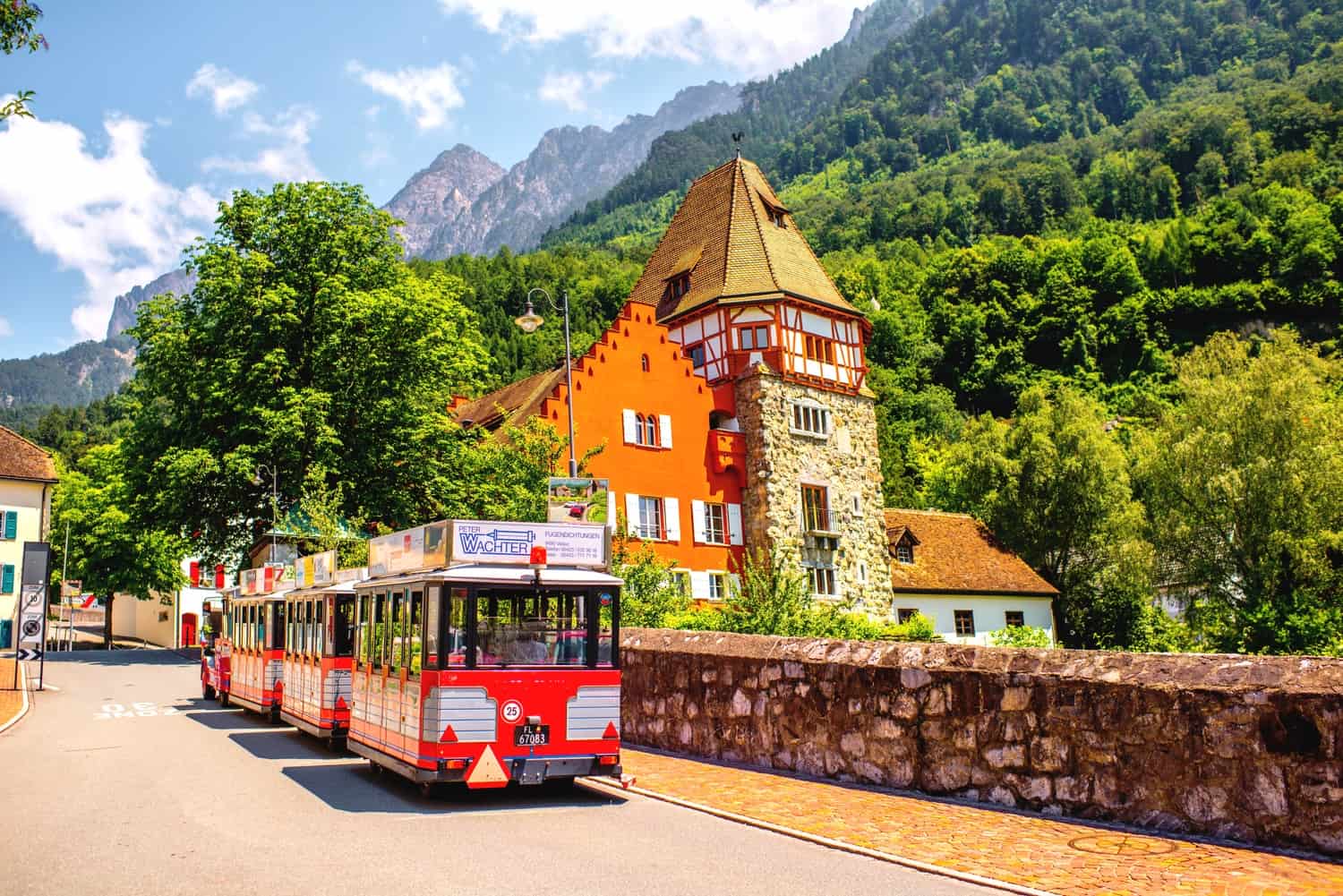 Tourist train in Vaduz, Liechtenstein