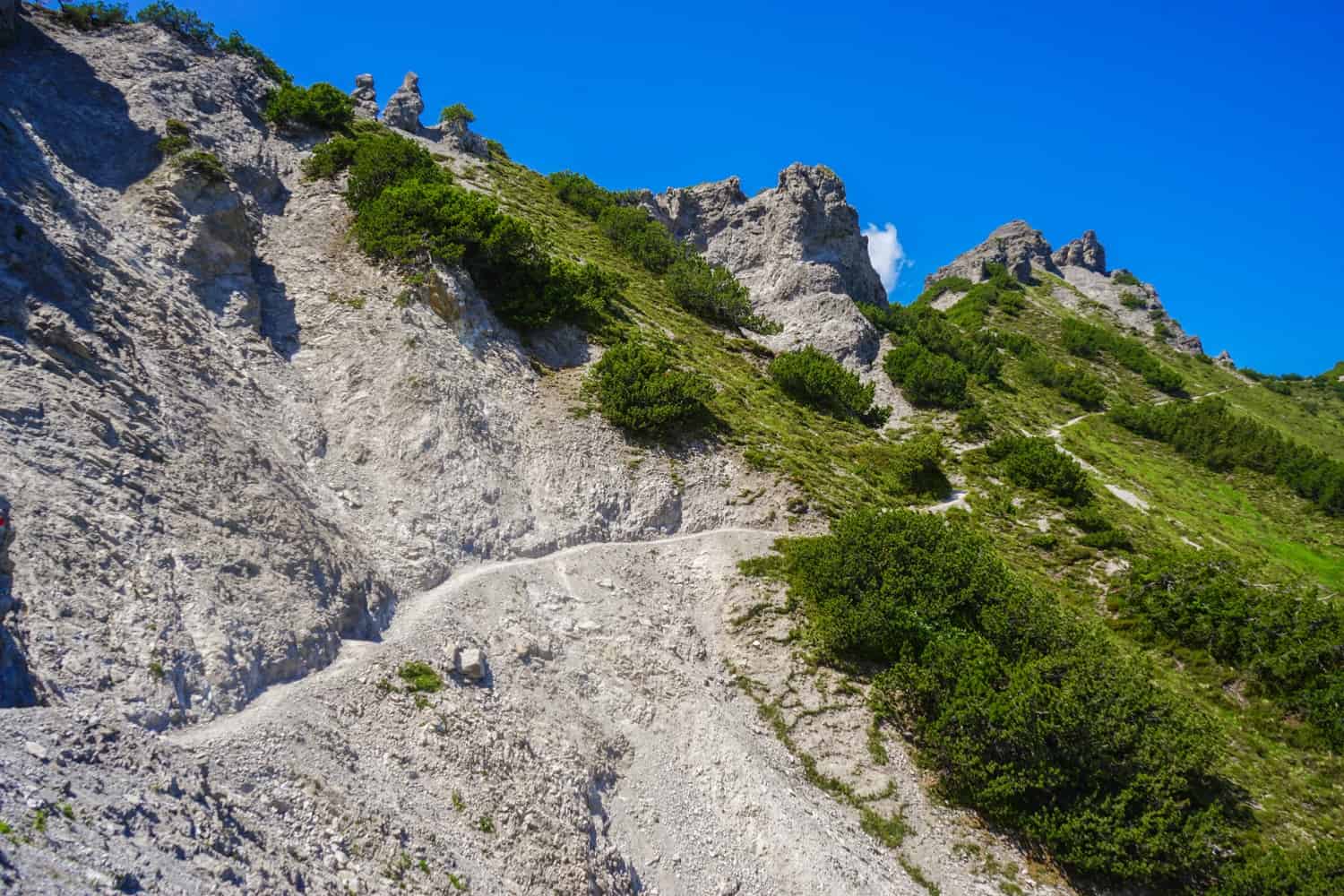 Gravel path on hike in Liechtenstein