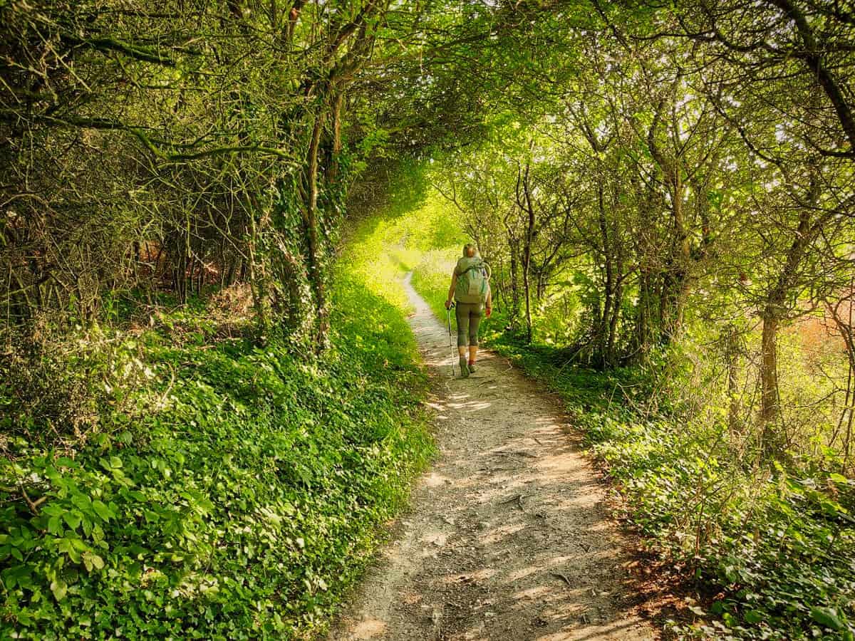 Girl walking the South Downs Way