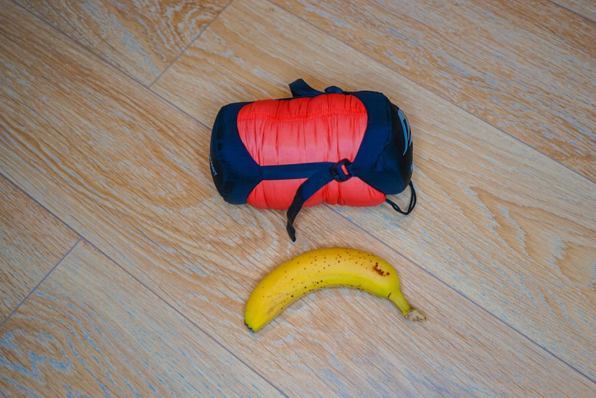 Sleeping bag and banana