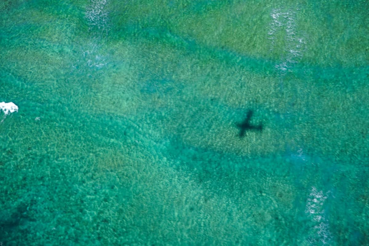 Great Barrier reef plane shadow