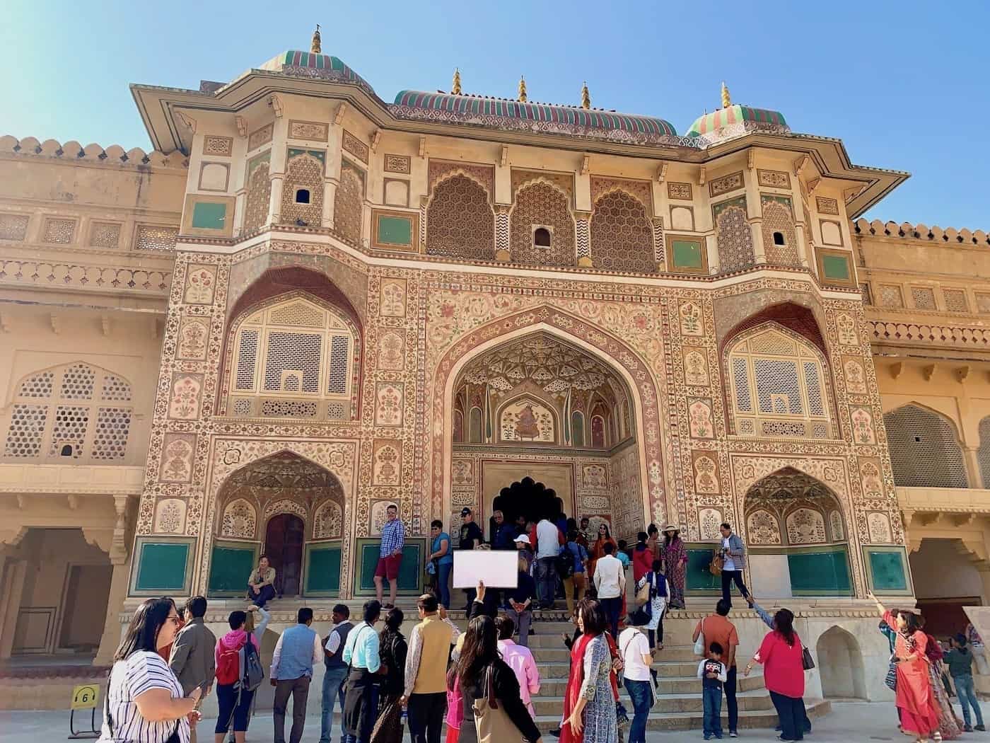 Amber fort with crowds