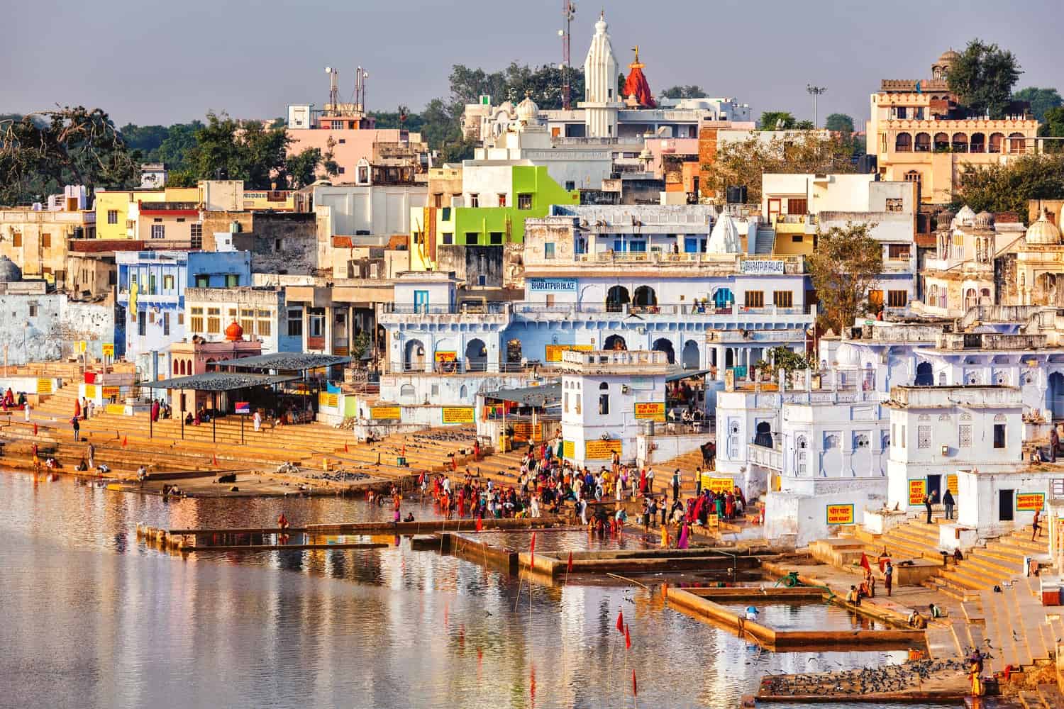 ghats and lake in pushkar