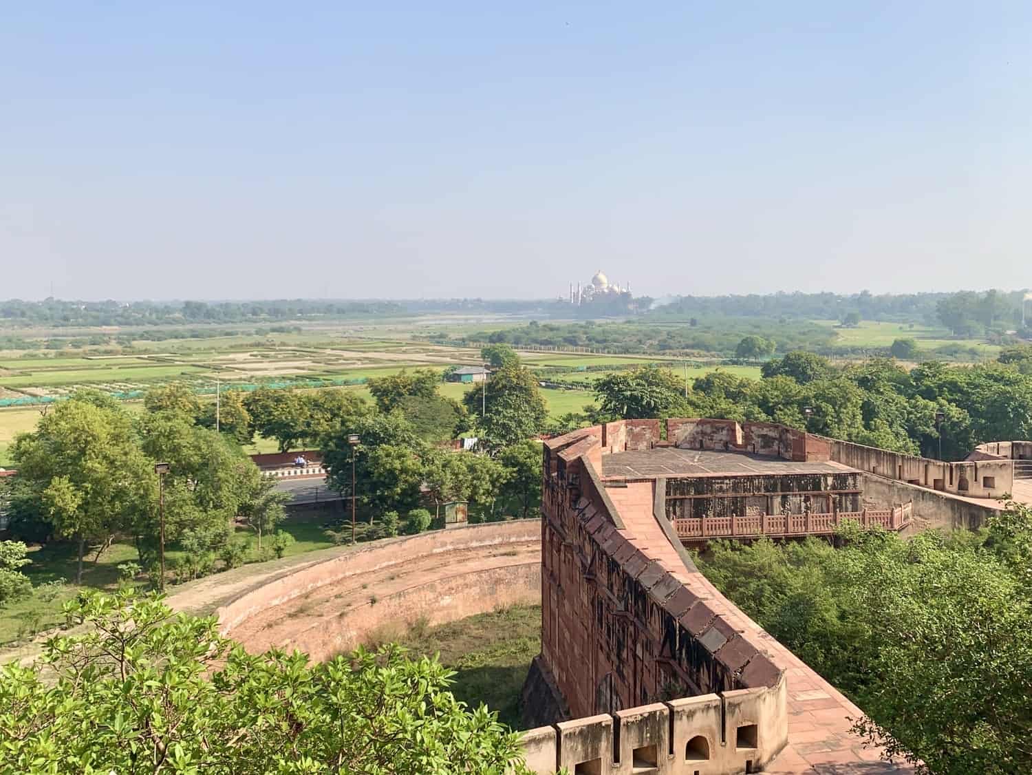 taj mahal in distance