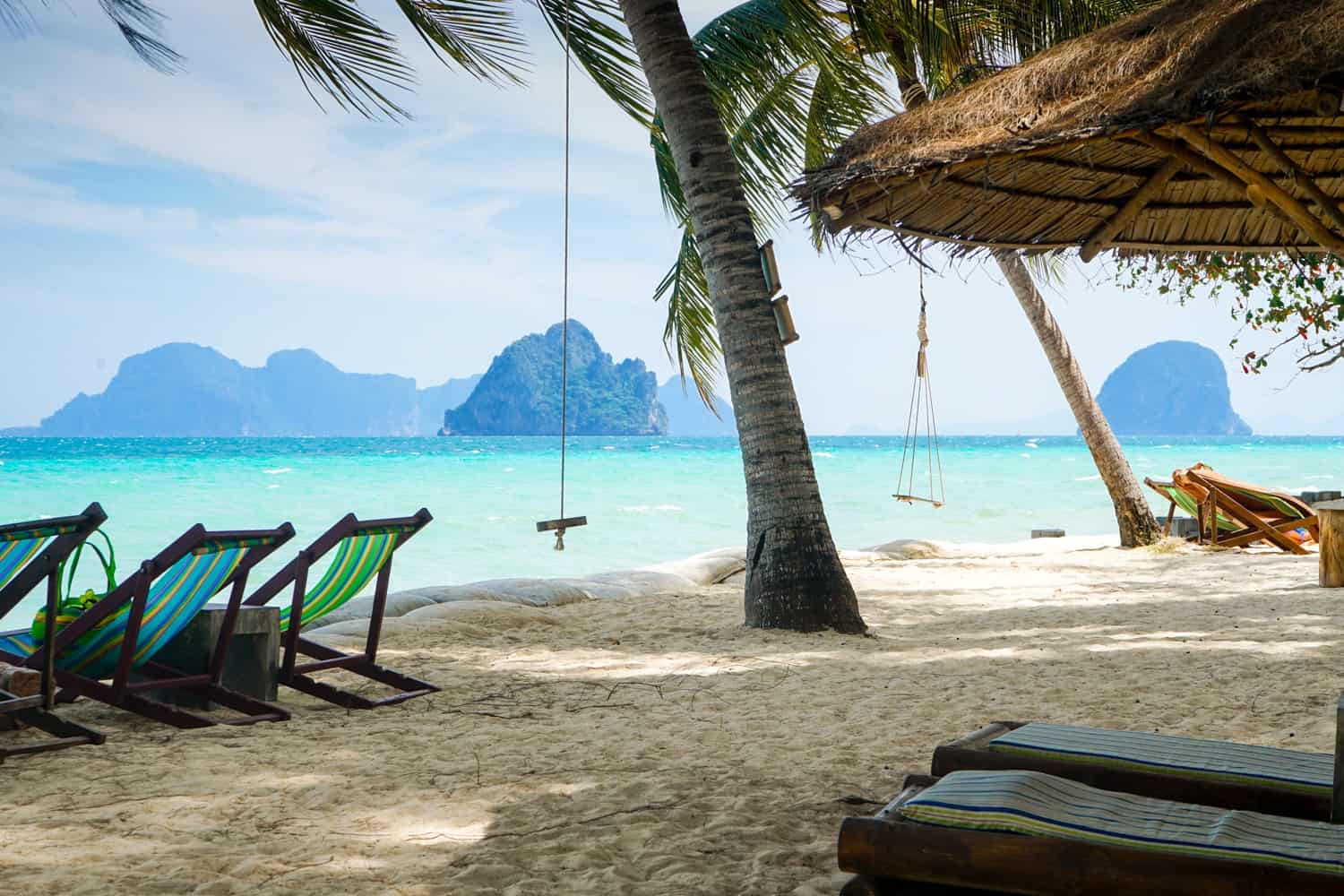 Beach and sandbags on Koh Ngai