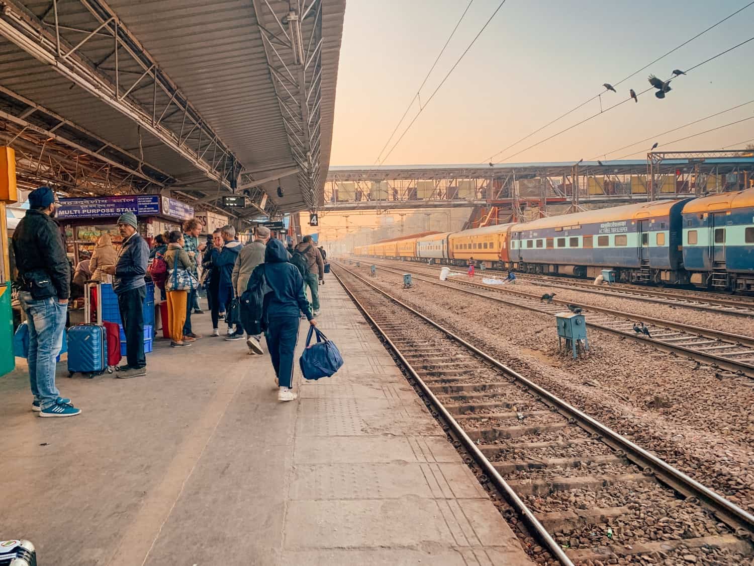 Delhi train station at sunrise