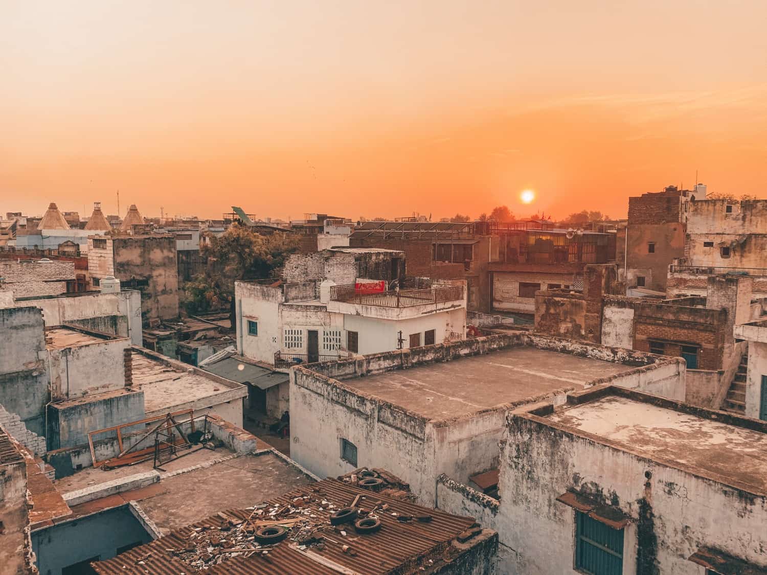 sunset over agra