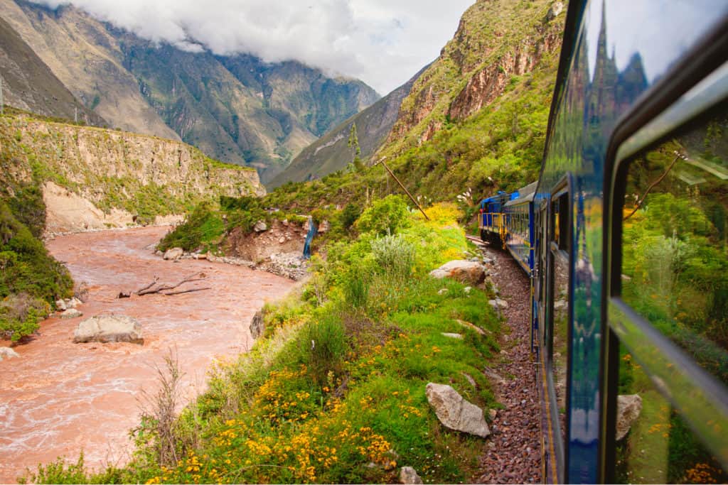 Taking the train from Cusco to Machu Picchu