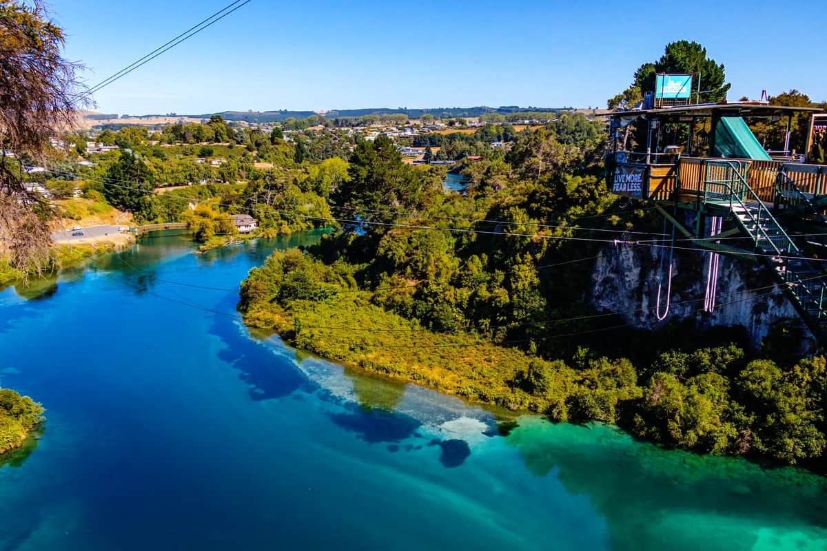The bungy jump in Taupo, New Zealand
