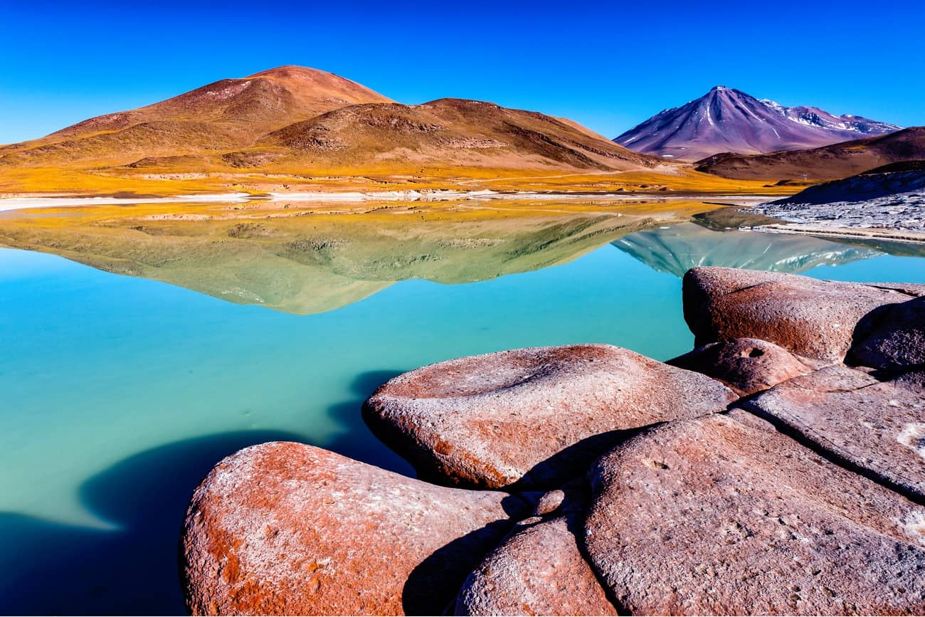 A lake in the desert at Atacama Desert in Chile