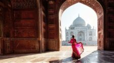 Woman at the Taj Mahal in India