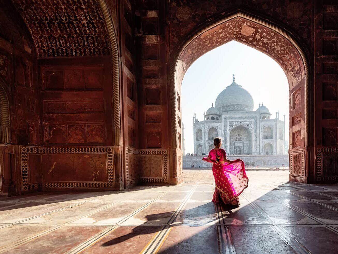 Woman at the Taj Mahal in India